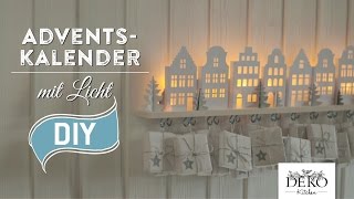 DIY Adventskalender basteln mit beleuchteten Häuschen  Howto  Deko Kitchen [upl. by Adhamh]