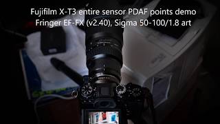 Fringer EFFX Fujifilm XT3 and Sigma5010018 PDAF demo entire sensor coverage [upl. by Inamik]