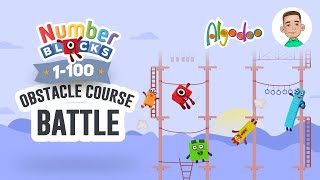 Numberblocks 1 to 100 Obstacle Course Battle in Algodoo [upl. by Kathleen]