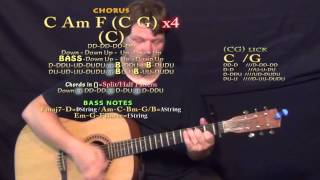 Locked Away R City Guitar Lesson Chord Chart  Capo 1st [upl. by Ailiec]