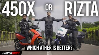 Ather 450X or Ather Rizta Which Electric Scooter is right for you  PowerDrift [upl. by Camp682]