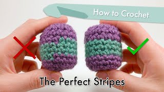 How to Crochet The Perfect Stripes  Amigurumi Tutorial [upl. by Mairhpe]