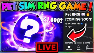 🔴LIVE NEW PET RNG GAME DROPS TODAY  Giveaways Roblox [upl. by Ettenil]