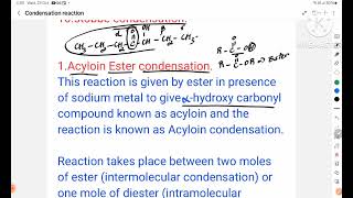 Named Reaction Condensation ReactionPart1Acyloin Ester CondensationReactionMechanismKannada [upl. by Ocicnarf457]