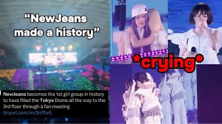 NewJeans getting emotional at their fanmeeting at Tokyo Dome they made a history [upl. by Nwad]