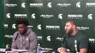 Michigan State defensive linemen Khris Bogle and Maverick Hansen on loss to Indiana [upl. by Llerad]