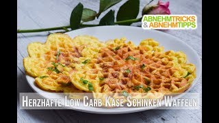 Low Carb Käse Schinken Waffeln Rezept  Kochvideo [upl. by Lulita688]