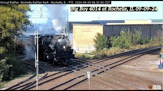 UP4014 Big Boy Arriving and Departing Rochelle Il [upl. by Jacquet]