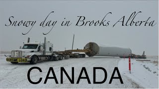 Snowy day in Alberta from laydown yard to project sitepinoy heavyhaul [upl. by Small]