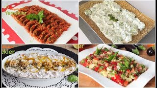 En Çok Beğenilen Birbirinden Farklı ve Lezzetli 4 MEZE  SALATA  Kolay Meze Tarifleri [upl. by Latyrc]