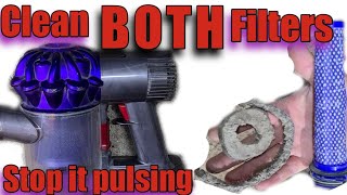 dyson v6 v7 v8 Cleaning BOTH filters stops it pulsing common problems fixed [upl. by Flynn313]