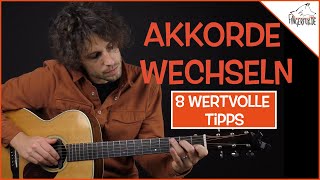 Gitarre Akkorde SCHNELLER wechseln 8 Tipps für Anfänger [upl. by Aedni]