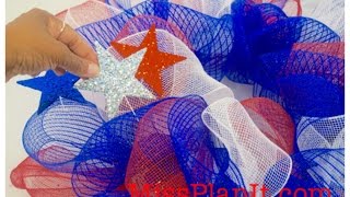 DIY Tutorial Geo Mesh Fourth of July Wreath for Under 1500 [upl. by Larine]