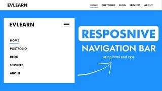 Responsive Navigation Bar in HTML amp CSS [upl. by Laktasic]