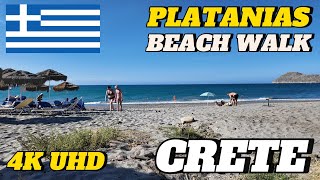 Discover Cretes Platanias Beach A Walking Tour in Greece  4KWALKTOURZ [upl. by Ehtyde756]