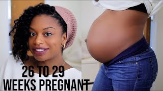 2629 WEEKS PREGNANCY UPDATE  NATURAL HAIR amp STRETCH MARKS [upl. by Ymma]