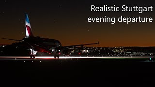 MSFS 2020  Realistic Stuttgart Evening Departure  RTX 4070 TI Super AMD 7800X3D [upl. by Flanders700]