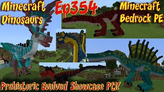 Prehistoric Evolved Addon Showcase Pt1 Minecraft Bedrock 4K60FPS Minecraft Bedrock Dinosaurs Ep354 [upl. by Hatnamas]