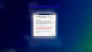 Installing Windows 8 7762 [upl. by Arron]