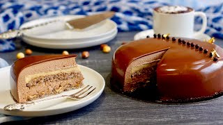 🌰ENTREMETS au CHOCOLAT et NOISETTES Un délicieux gâteau pour Paques Easter chocolate mousse cake 🍫 [upl. by Hesler]