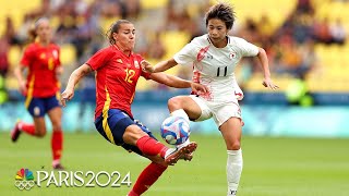 Spain come back top Japan 21 in soccer after Aoba Fujino stunner  Paris Olympics  NBC Sports [upl. by Einhapets]