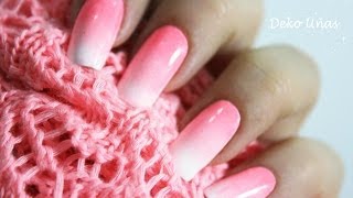 Decoración de uñas degradado con esponja  Ombre nail art [upl. by Burne865]