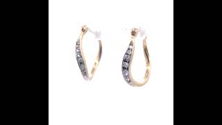 Curved Wave Diamond Channel Hoop Earrings in Yellow Gold [upl. by Cristin]