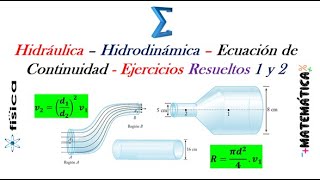 Hidrodinámica  Ecuación de Continuidad  Ejercicios Resueltos 1 y 2  flujo laminar y turbulento [upl. by Magnien]