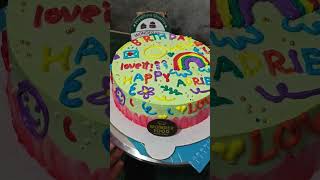 Ombre effect in cake without pllate knife birtdaycake cakedesign shortvideo [upl. by Brantley]