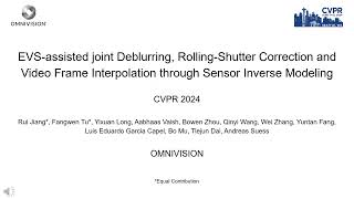 CVPR2024  EVSassisted joint Deblurring RSC and VFI through Sensor Inverse Modeling [upl. by Yerffej]