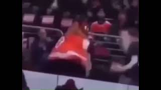 Mascot throws cake at fan then dances [upl. by Acinoj944]