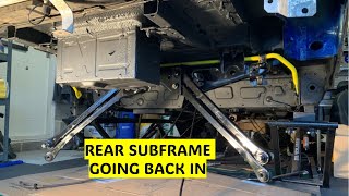 Putting the rear subframe back in my Mini Cooper S R53 [upl. by Eniarda]