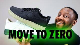 Air Force 1 Move To Zero Seaglass Black Olive Sneaker Review Sustainable Schopes 033 FJ4160 001 002 [upl. by Analak]