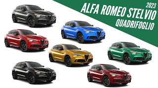 2023 Alfa Romeo Stelvio Quadrifoglio – All Color Options – Images  AUTOBICS [upl. by Draned534]