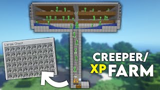 Minecraft EASY CREEPER XP FARM TUTORIAL 119 Gunpowder creeper farm [upl. by Nageet]