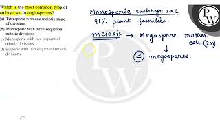 Which is the most common type of embryo sac in angiosperms a Tet [upl. by Leoy]