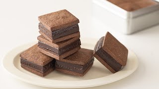 バレンタインに生チョコクッキーサンドの作り方 ラッピングあり Nama Chocolate With Chocolate Cookie｜HidaMari Cooking [upl. by Zeculon]