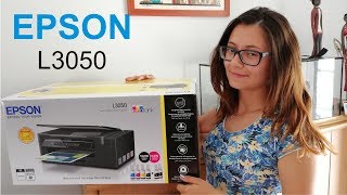 EPSON L3050 EcoTank printer  Unboxing and ink installation by Eva [upl. by Kursh789]