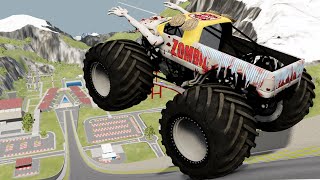 Zombie Overbored Epic High Speed Jumps and destruction  BeamNGdrive [upl. by Helbon]