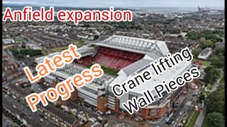 Anfield Road Expansion Latest Progress Update Monday 16th October Liverpool Fc Anfield drone [upl. by Amelus]