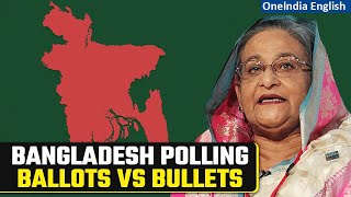 Bangladeshi general election 2024 Boycott arson and tensions mar voting day  Oneindia News [upl. by Nebeur]