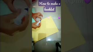 How to make a booklet easy wayeasywaybookletideaseasyideaartcrafttrendingPSingreen [upl. by Mordy]