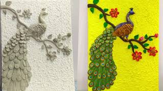 Peacock Clay Mural  Clay Art  Wall hanging  Easy To Make [upl. by Hannej]