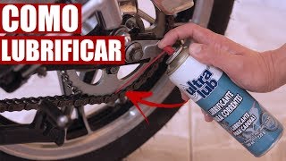 Maneira simples de Lubrificar a Corrente da Moto Relação da Moto [upl. by Lahpos]