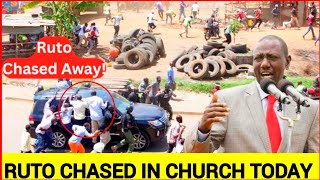 Nowhere to hide Ruto heckled and chased in church today by angry hustlers over his boring lies [upl. by Winton]