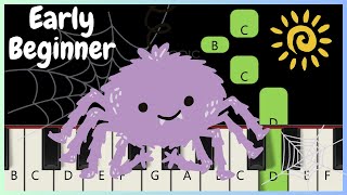 Itsy Bitsy Spider  VERY EASY BEGINNER PIANO TUTORIAL [upl. by Meta391]