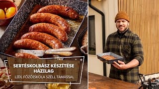 Disznótoros 1 🔥 Sertéskolbász készítése házilag 🔥  Lidl Főzőiskola Széll Tamással [upl. by Yarw319]