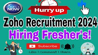 ZOHO Corp Recruitment 2024 Apply Now Hiring for Freshers as Technical Support Engineers [upl. by Ziul]