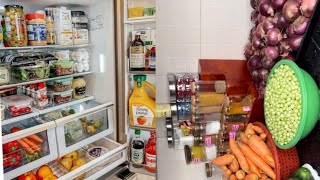 FRIDGE CLEANING AND ORGANIZATIONMONTHLY SHOPPING food recipe cookingfood organization [upl. by Edyaj]