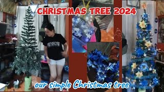 Christmas Decorate With Me 2024  Our Simple Christmas Tree  Blue and Silver Motif [upl. by Goddord]